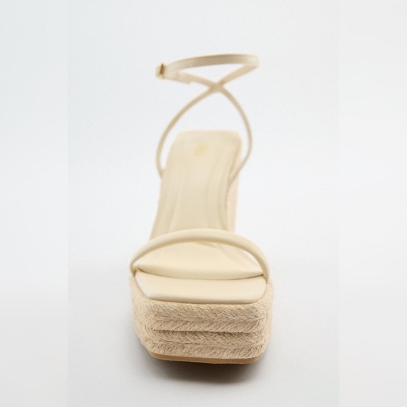 NWT Zara Leather Wedge Sandals - Picture 4 of 5